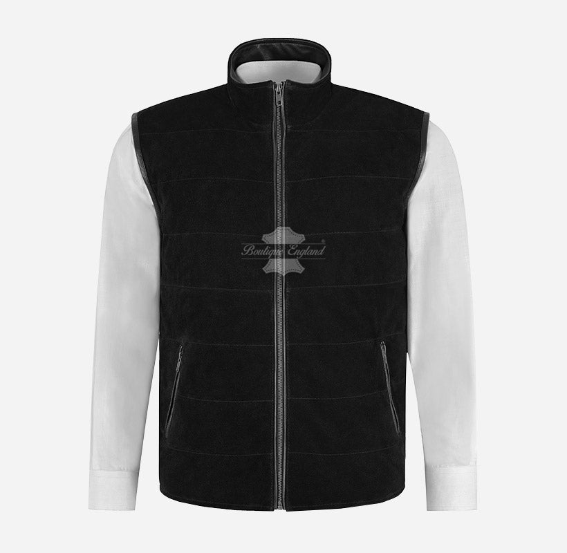 Dylan Men's Quilted Suede Gilet Vest
