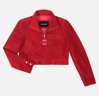 ADREA Women’s Red Cropped Suede Jacket