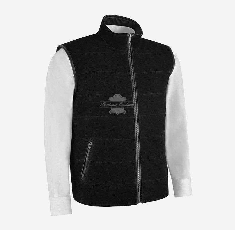 Dylan Men's Quilted Suede Gilet Vest