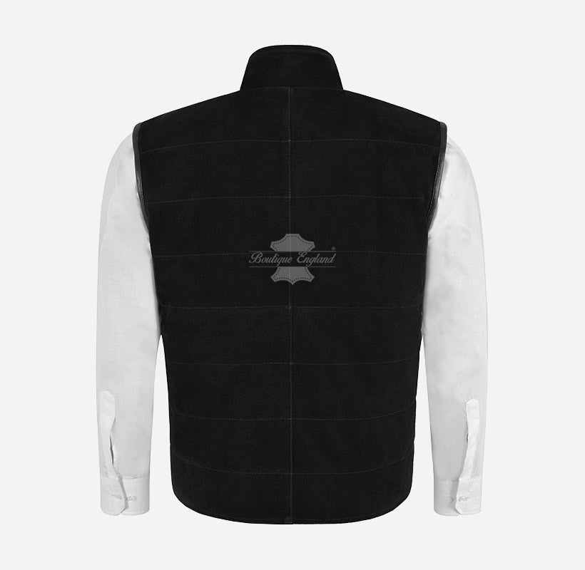 Dylan Men's Quilted Suede Gilet Vest