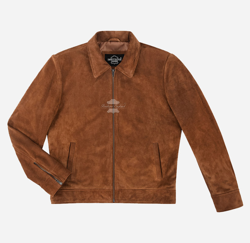 RUPERT Men’s Tan Suede Collared Jacket