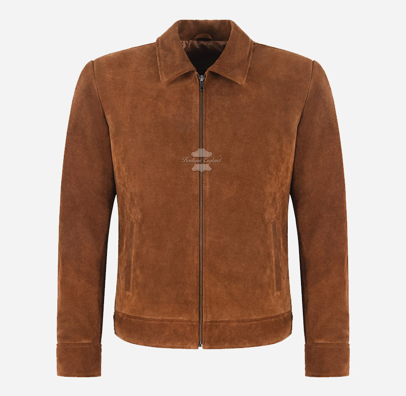 RUPERT Men’s Tan Suede Collared Jacket