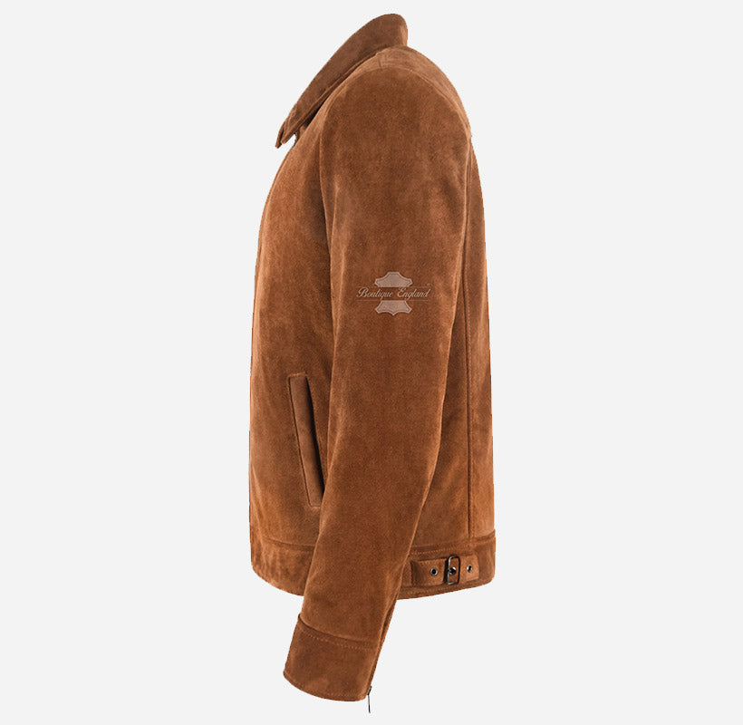 RUPERT Men’s Tan Suede Collared Jacket