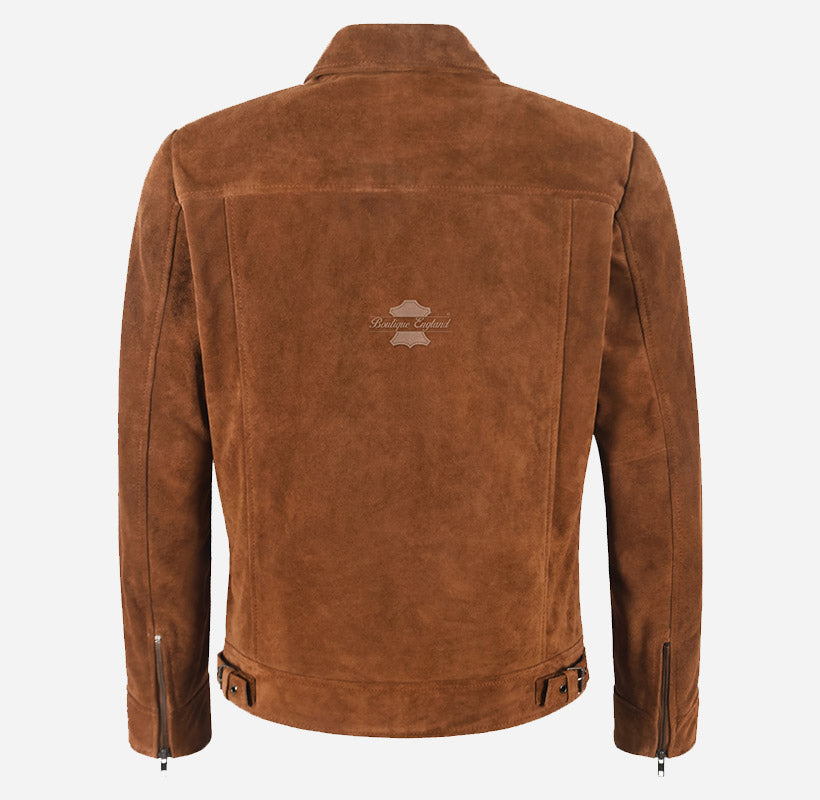 RUPERT Men’s Tan Suede Collared Jacket