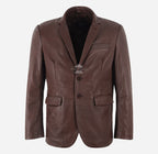 MILANO Men’s Bubble Grain 2 Button Leather Blazer Jacket