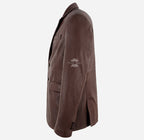 MILANO Men’s Bubble Grain 2 Button Leather Blazer Jacket