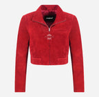 ADREA Women’s Red Cropped Suede Jacket