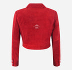 ADREA Women’s Red Cropped Suede Jacket