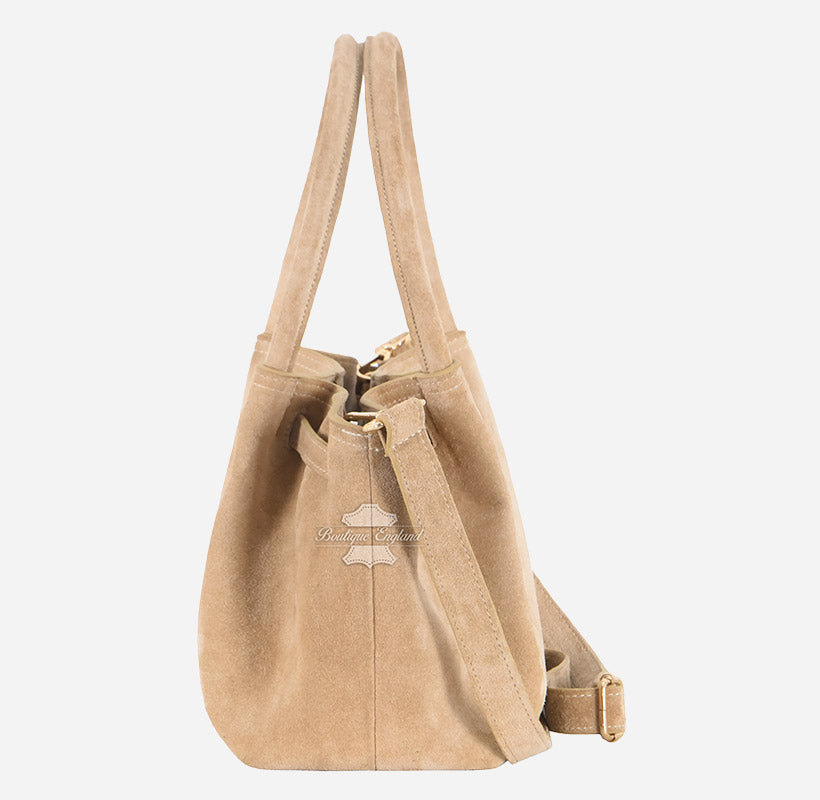 Women’s Suede Bucket Bag Shoulder Tote Handbag