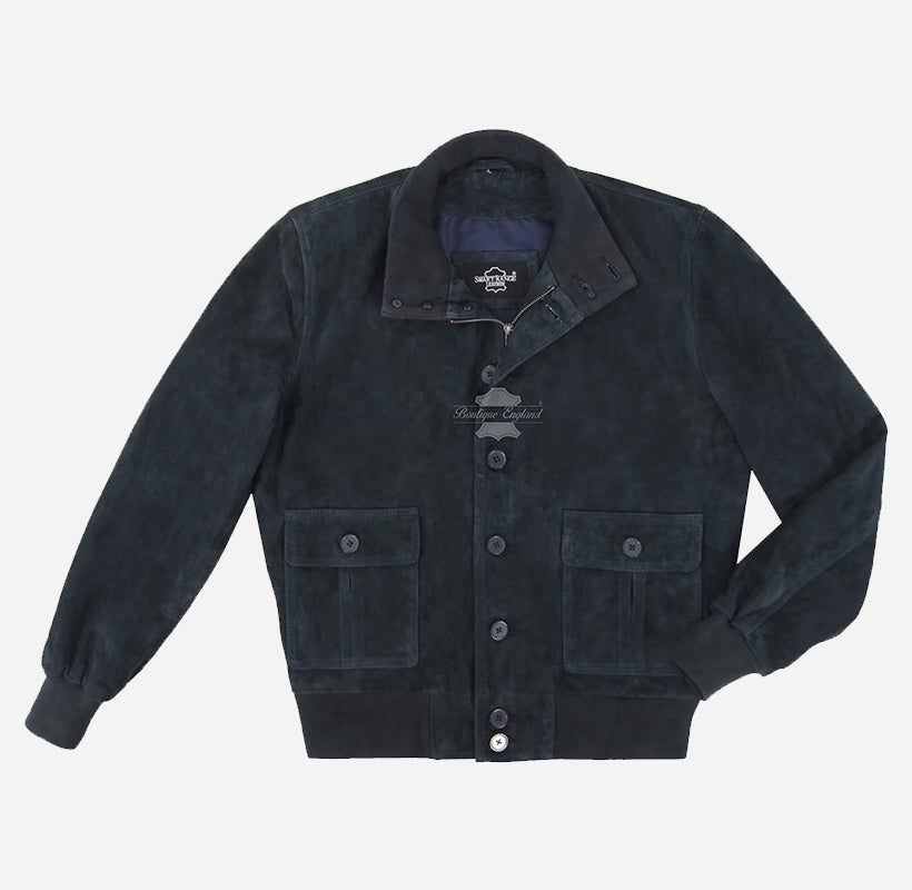 OTIS Men’s Goat Suede A1 Leather Bomber Jacket