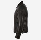 CADEN Vegetable Tanned Men's Leather Biker Jacket Black