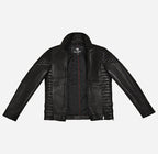 CADEN Vegetable Tanned Men's Leather Biker Jacket Black