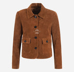 BIRCH Women’s Button Down Suede Blazer Jacket