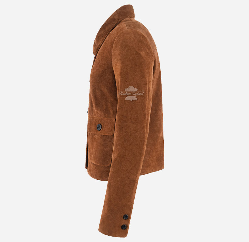 BIRCH Women’s Button Down Suede Blazer Jacket