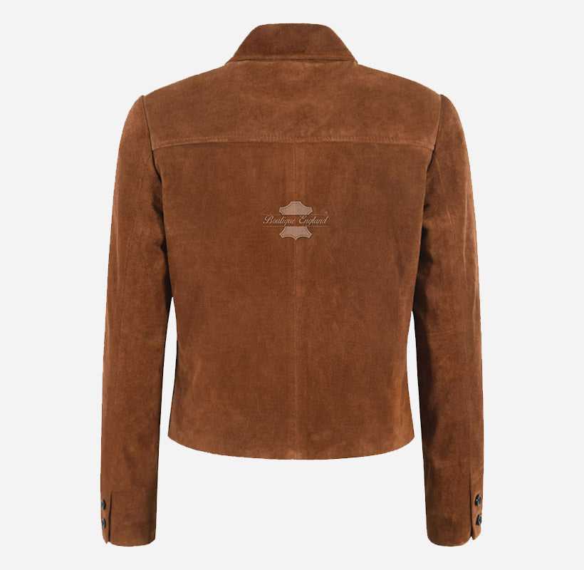 BIRCH Women’s Button Down Suede Blazer Jacket