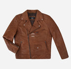 BRIDLETON Men's Biker Leather Jacket Brando Style Without Belt