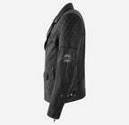 BRIDLETON Men's Biker Leather Jacket Brando Style Without Belt