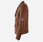 BRIDLETON Men's Biker Leather Jacket Brando Style Without Belt