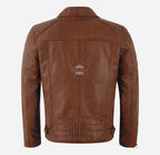 BRIDLETON Men's Biker Leather Jacket Brando Style Without Belt