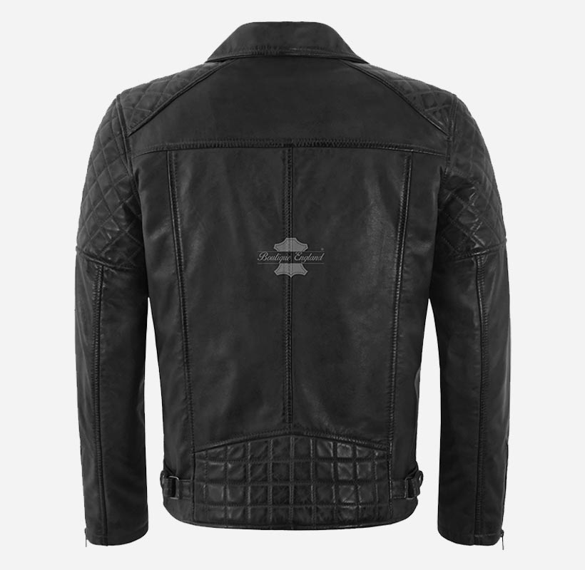 BRIDLETON Men's Biker Leather Jacket Brando Style Without Belt