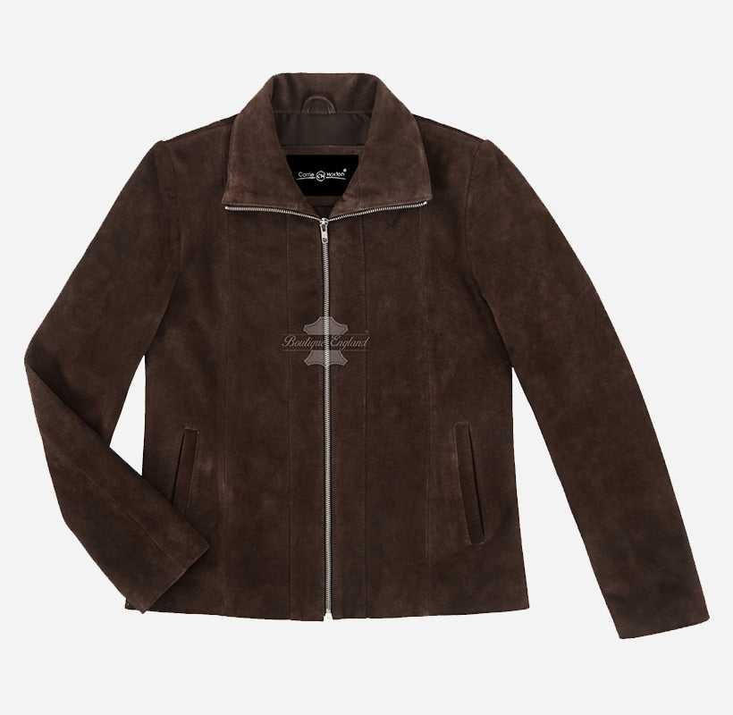 CAELI Women's Collared Suede Jacket