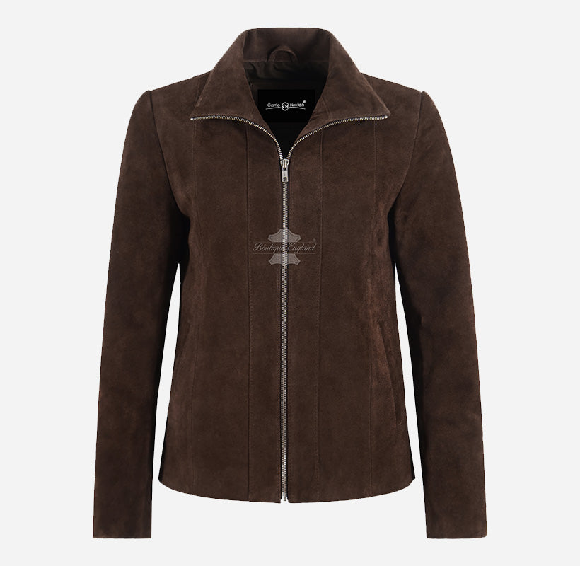 CAELI Women's Collared Suede Jacket
