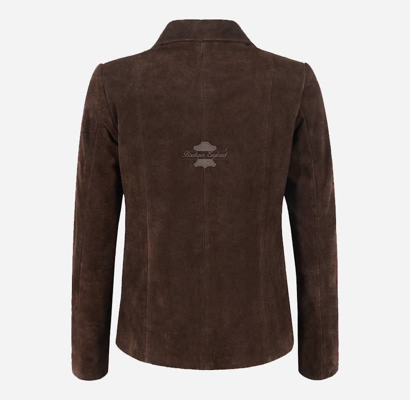 CAELI Women's Collared Suede Jacket