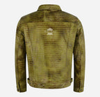 Rashford Croc Print Trucker Leather Jacket Leather Shacket
