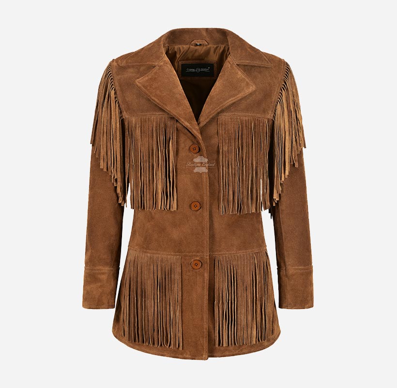 BONNIE Women's Western Fringe Suede Jacket