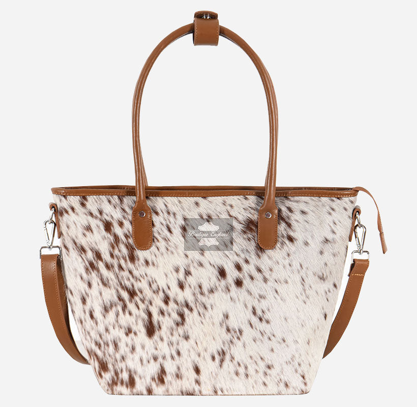 Women’s Hair-On Cowhide Leather Tote Bag