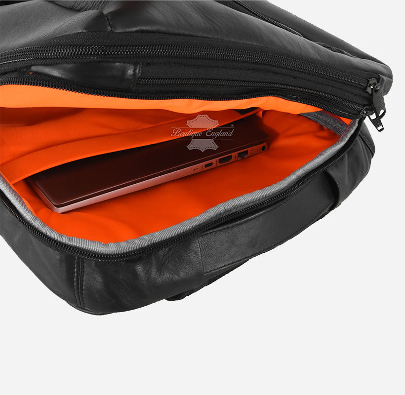 Leather Backpack for Men - Laptop Bag with Large Capacity