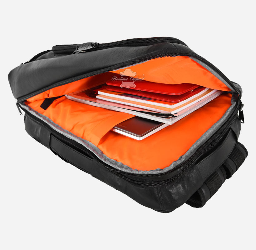 Leather Backpack for Men - Laptop Bag with Large Capacity