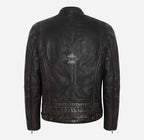 NORSEMEN Vintage Waxed Biker Leather Jacket For Mens