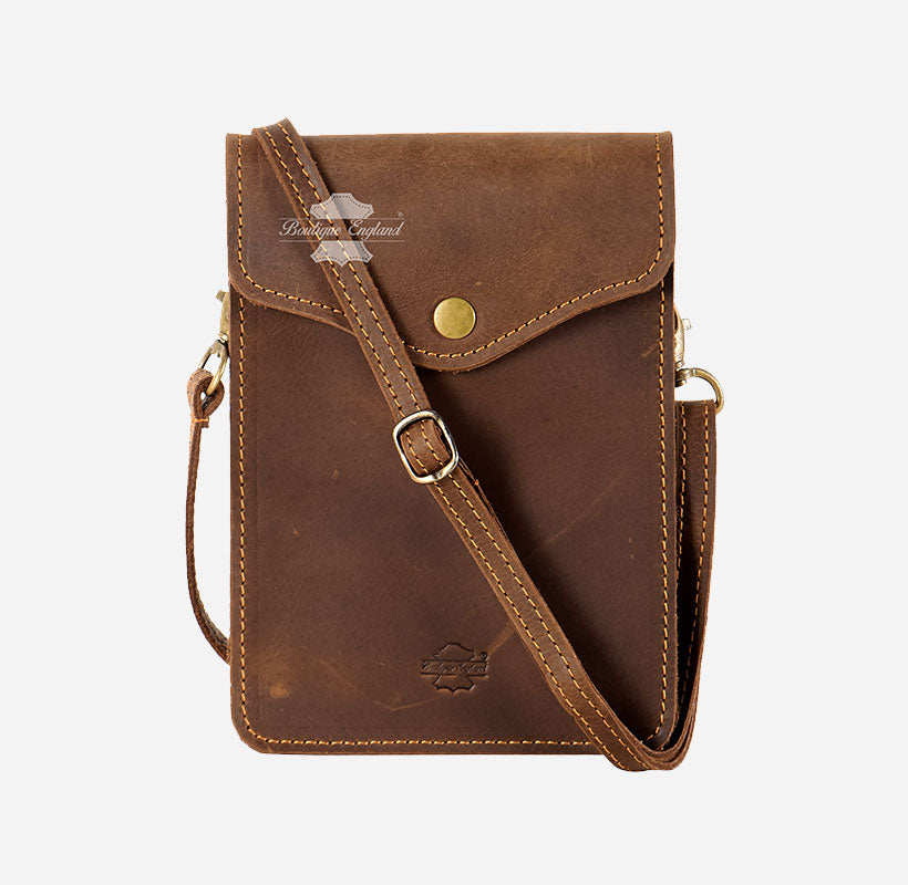 Leather Small Cross Body Bag for Mobile & Accessories