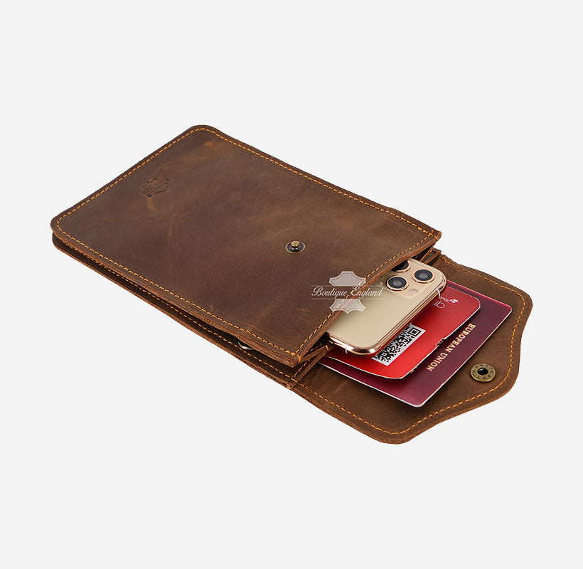 Leather Small Cross Body Bag for Mobile & Accessories