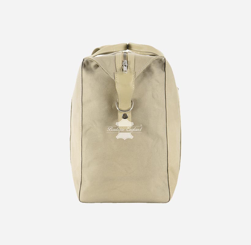 Large Canvas Travel Weekend Bag Leather Strap Duffle Bag