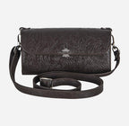 Women Slim Cross Body Bag Clutch Floral Embossed