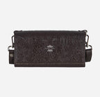 Women Slim Cross Body Bag Clutch Floral Embossed