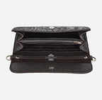 Women Slim Cross Body Bag Clutch Floral Embossed