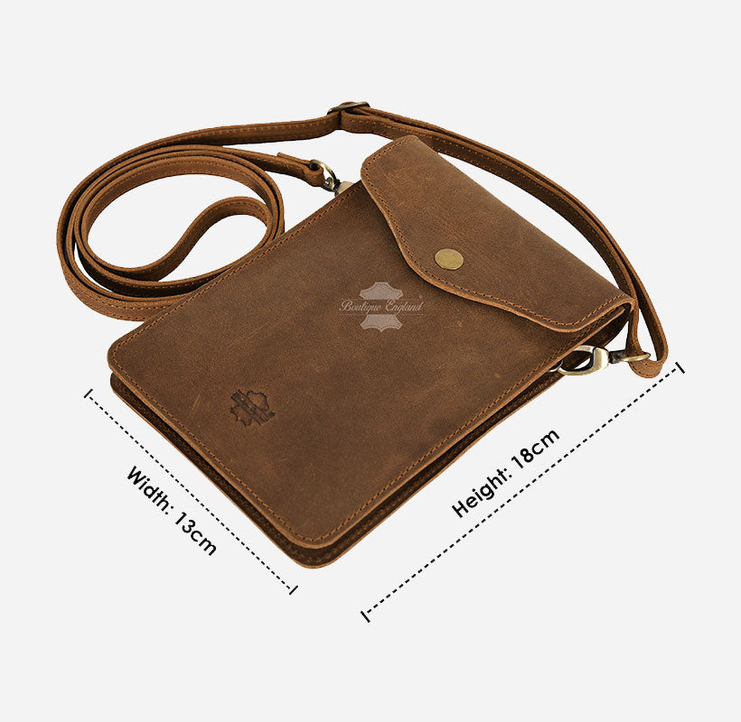 Leather Small Cross Body Bag for Mobile & Accessories