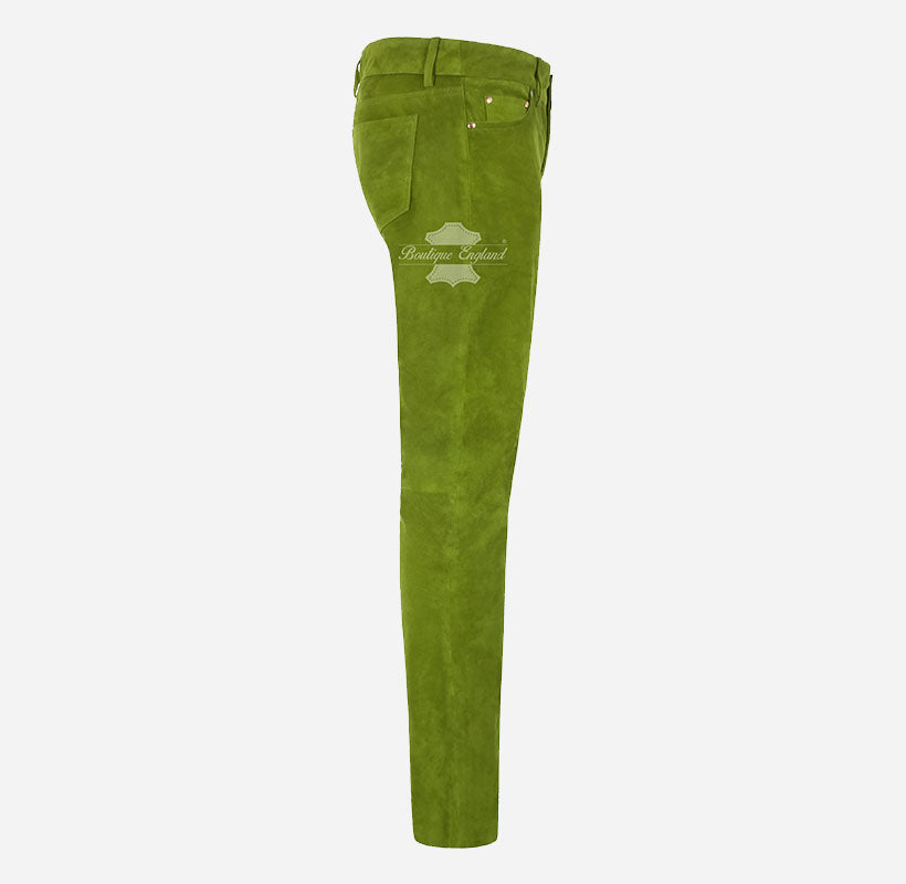 Women Suede Pants Jeans Style Suede Leather Pants