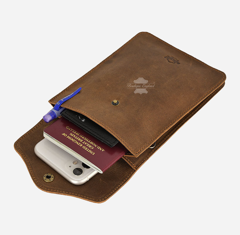 Leather Small Cross Body Bag for Mobile & Accessories
