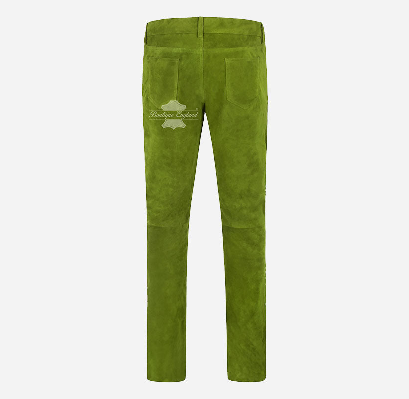 Women Suede Pants Jeans Style Suede Leather Pants