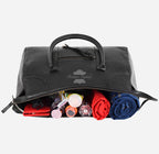 Large Leather Holdall Black - Weekend Duffel Travel Gym Bag
