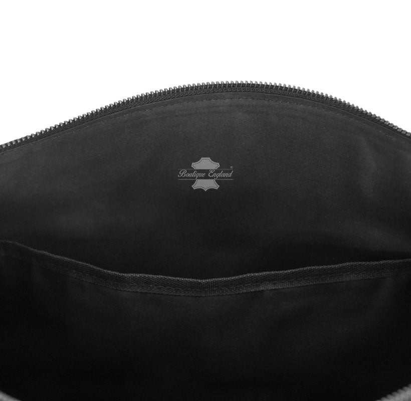 Large Leather Holdall Black - Weekend Duffel Travel Gym Bag