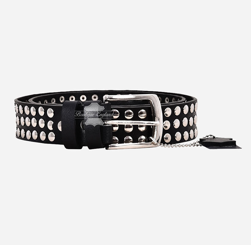 Men's Punk Style Studded Leather Belt – Bold & Durable