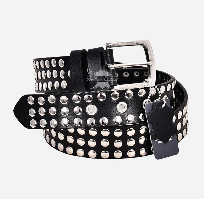 Men's Punk Style Studded Leather Belt – Bold & Durable