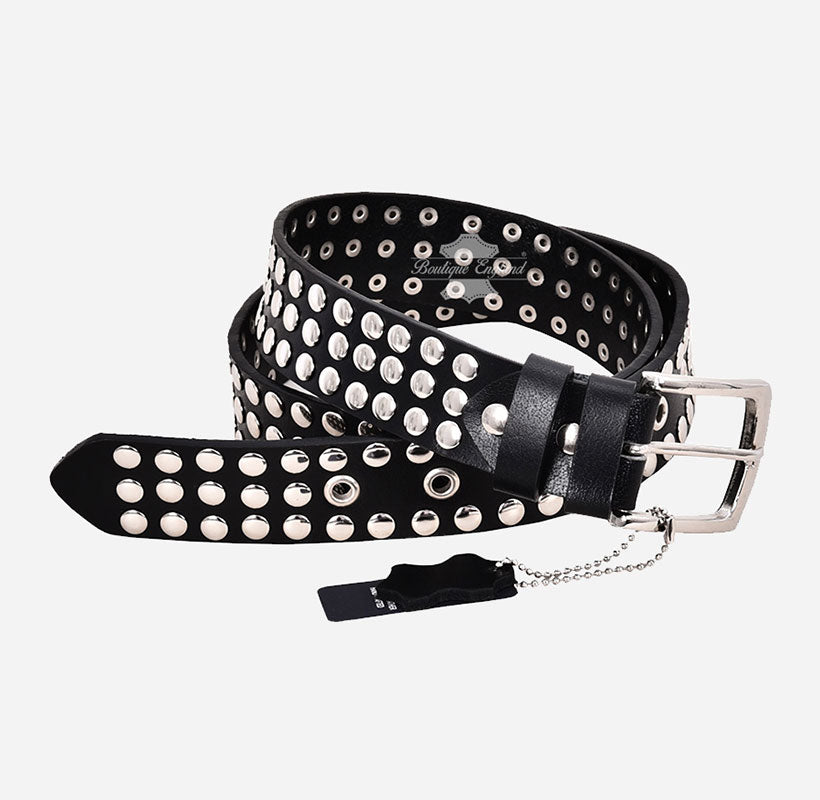 Men's Punk Style Studded Leather Belt – Bold & Durable