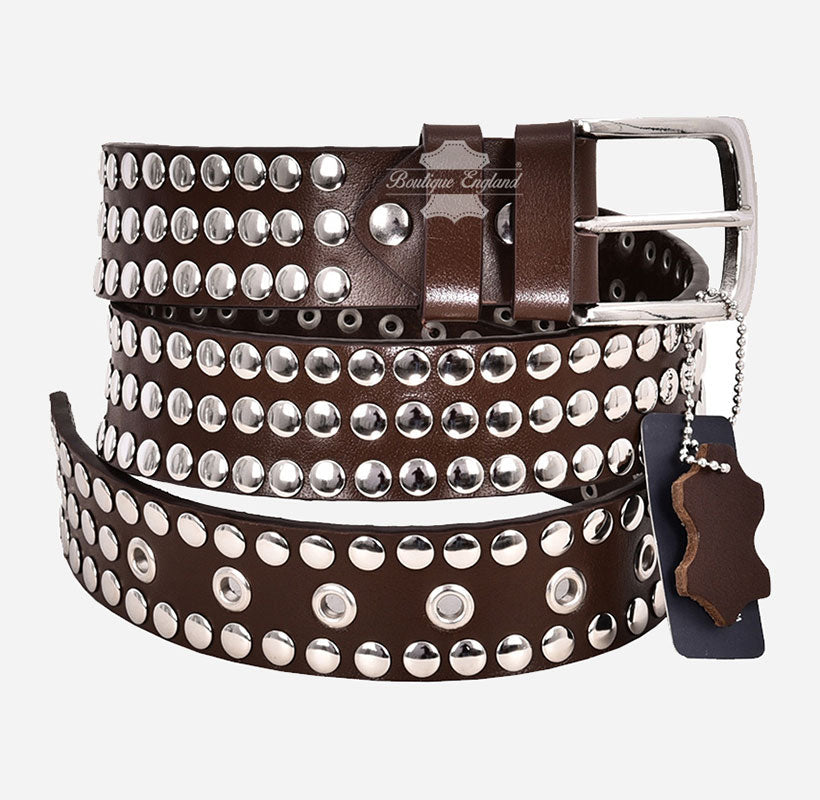 Men's Punk Style Studded Leather Belt – Bold & Durable