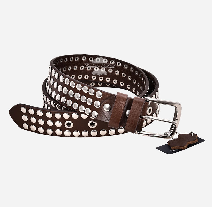 Men's Punk Style Studded Leather Belt – Bold & Durable